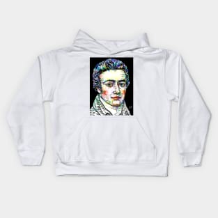 SAMUEL TAYLOR COLERIDGE watercolor and ink portrait Kids Hoodie